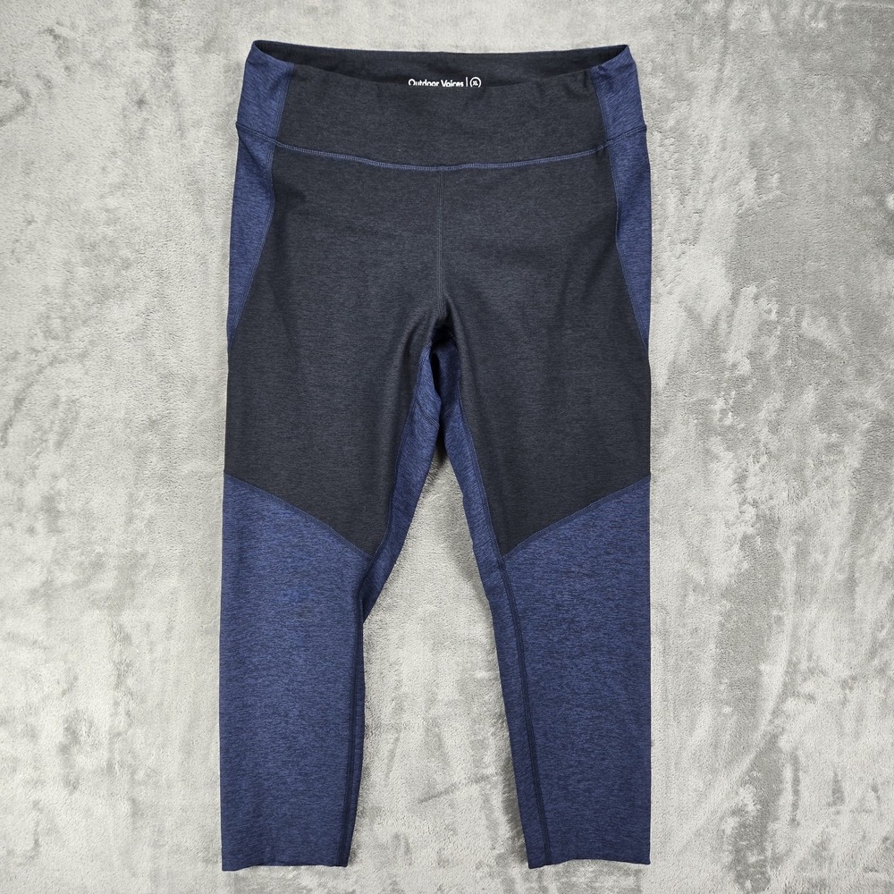 Outdoor Voices Leggings Blue 7/8 Length Color Block Womens Size XL‎ Activewear